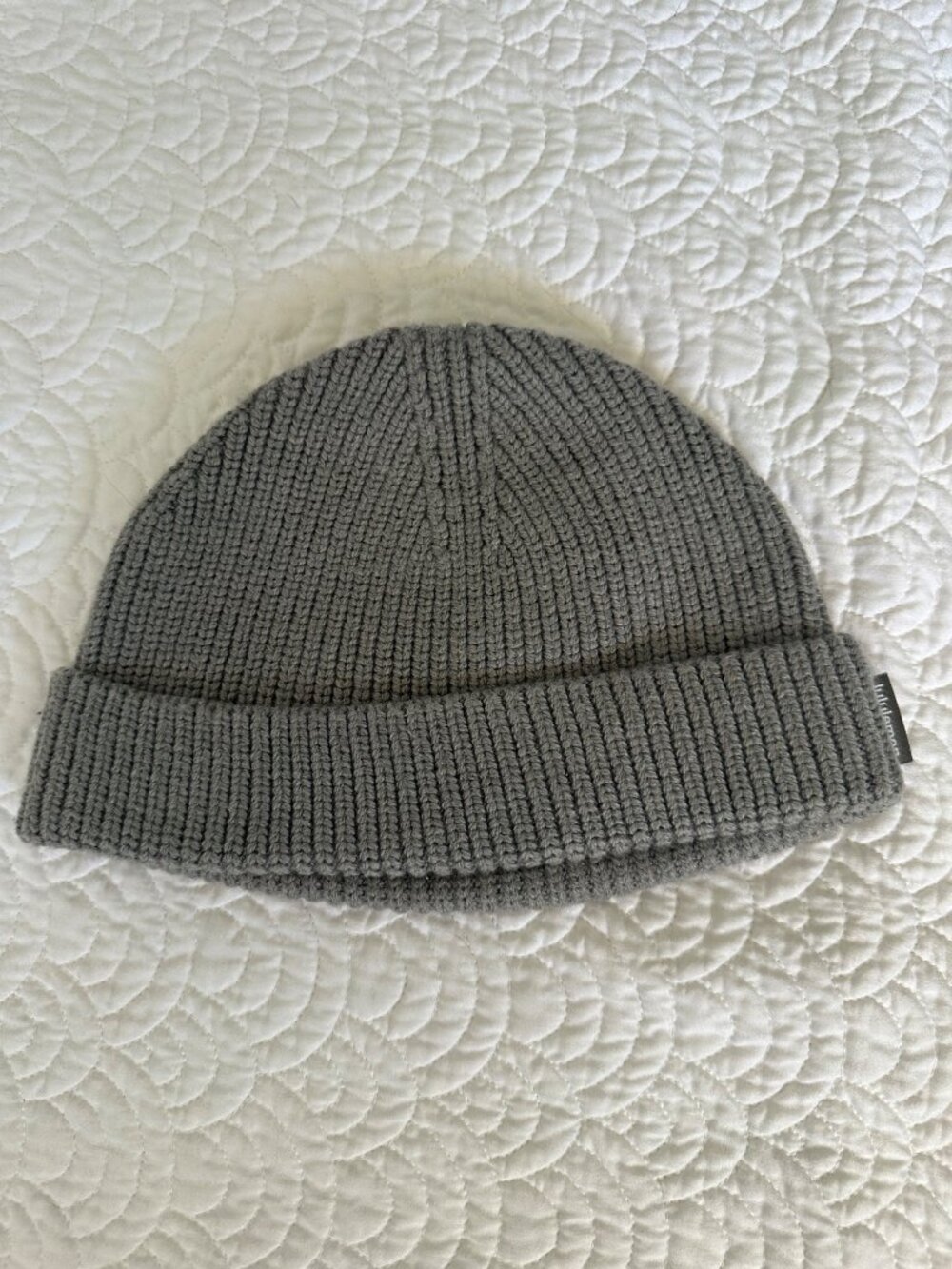 Lululemon Cuff Beanie Ribbed Knit Merino Wool Blend Grey Cosy Sz L/XL